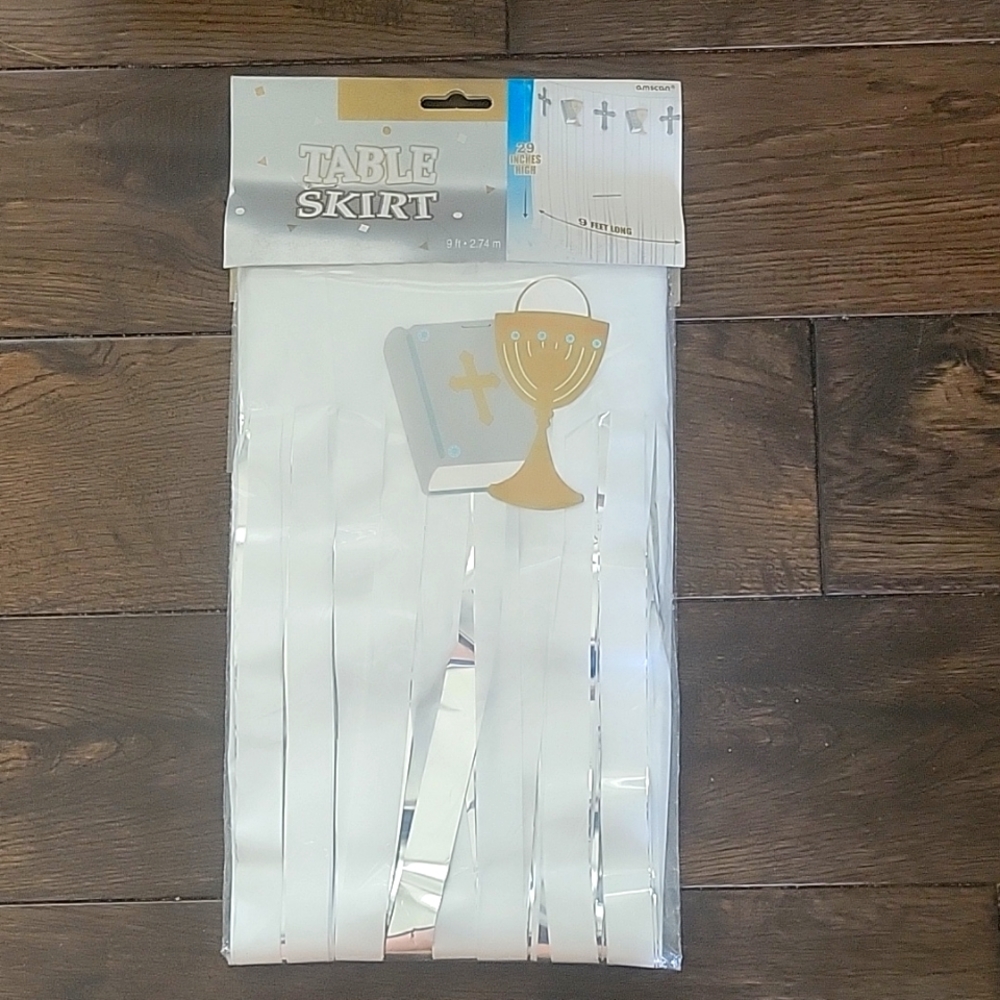 ⭐️💲3️⃣ NEW- Religious Baptism Christening Cross Table Skirt Decoration